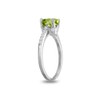 GemStar USA Sterling Silver Peridot and White Topaz Oval Crown
