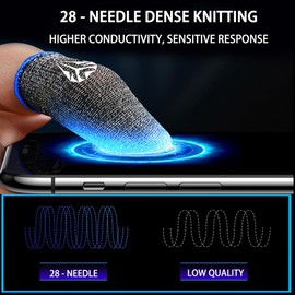ZLTXMY Finger Sack, Game, Seamless, Sound Game, Finger Sack, Smartphone Game, Ultra High Sensitivity, Ultra Thin Silver Fiber, Fingerprint, Anti-Static, Anti-Slip, Anti-slip, Anti-Skat, Prevents