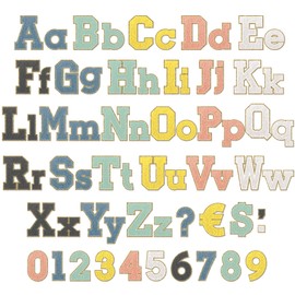 Mooliwe 134 Pcs 5 Inch Bulletin Board Letters for Classroom Alphabet Numbers Combo Set Cutouts Letter for Bulletin Board Display Chalkboard School Decor(Morandi)