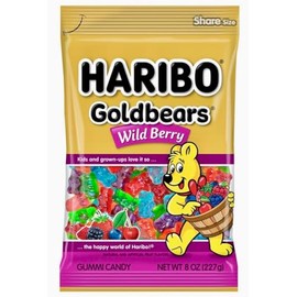 Haribo, Gummi Candy Wild Berry Share Size, 5 Ounce