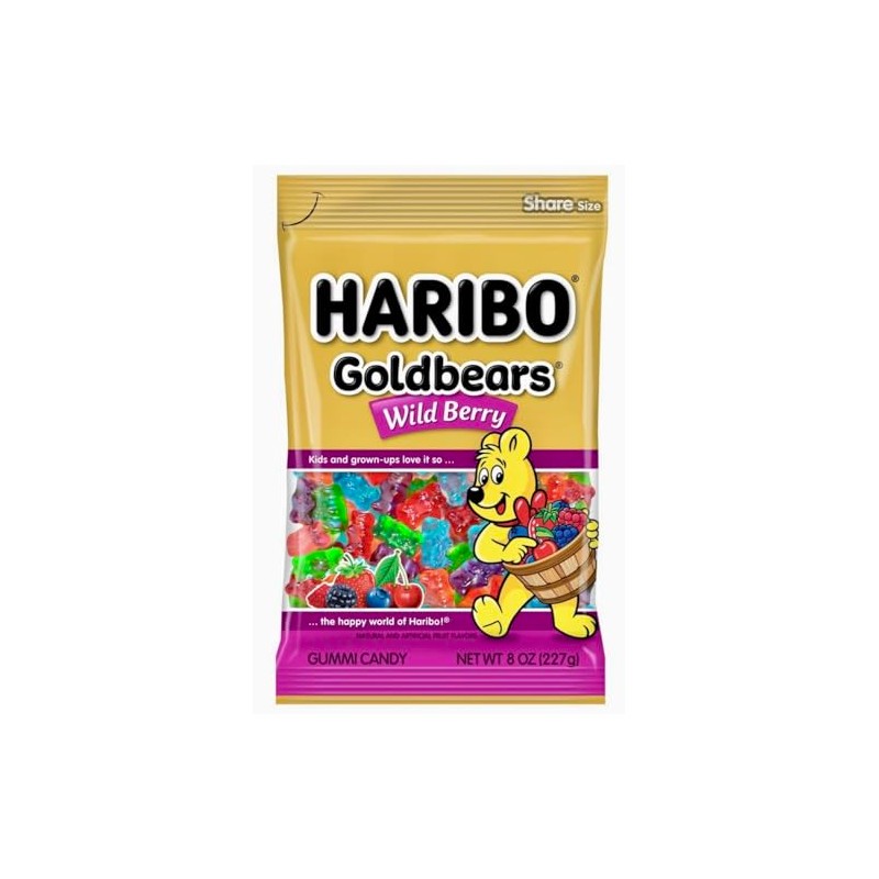 Haribo, Gummi Candy Wild Berry Share Size, 5 Ounce