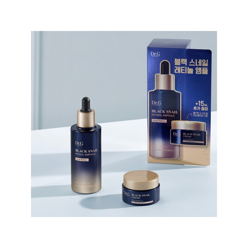 Dr.G (현대Hmall)닥터지 블랙 스네일 레티놀 앰플 50ml 기획 (+크림15ml+톤업선2ml)+바쿠치올 패드1P