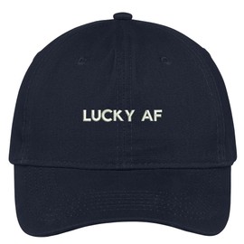 Trendy Apparel Shop Luck Af Embroidered Cap Premium Cotton Dad Hat - Navy