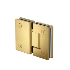 Bathlink 180 Degree Glass Shower Door Hinges, Heavy Duty Brushed Gold Glass Door Hinge for Bathroom, 1 PCS 304 Stainless Steel Shower Door Hinges for 1/4" to 1/2" Frameless Shower Door