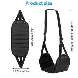 2 Pcs Foot Hammock,with Adjustable Strap and Storage Bag Airplane Foot Hammock Portable Travel Leg Rest Easy Storage for Office and Long Distance Travel (Color:Black)