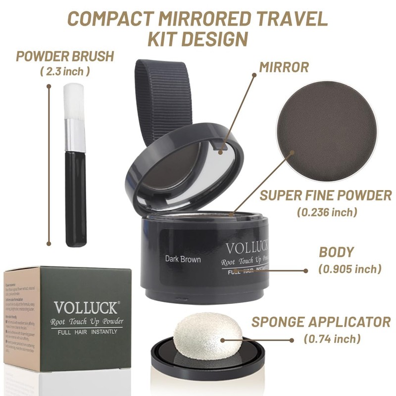 VOLLUCK Root Touch up Powder, Instant Hairline Powder for Thinning