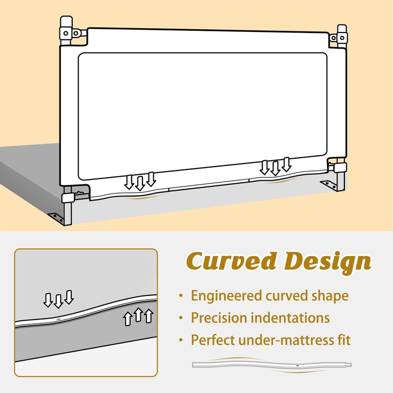 JWPEHOE Height Adjustable Bed Rail for Toddlers, Kids Safety Baby
