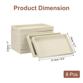 sourcing map 8PCS Jewelry Organizer Tray Stackable, Wooden Jewelry Containers Velvet Drawer Organizer Inserts Holder for Earrings Necklaces Rings Bracelet (8.5" x 5.1" x 1" Beige)