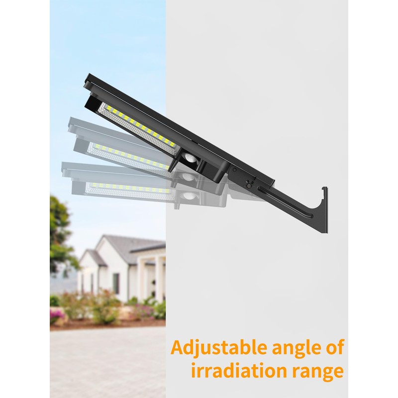 intelamp Solar Outdoor Lights with Dual Sensors,12500mAh 2000LM 240° Wide