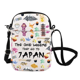 Japan Trip Messenger Bag Tokyo Journey Souvenir Gift Japan Theme Crossbody Bag Hanami Sakura Trip Gift (JAPAN CB ca)