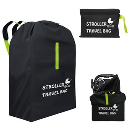 LELEWANGLUO Transport Bag Pushchair Robust Gate Check Travel Bag Waterproof Pram Cover Protective Case Stroller Bag Aeroplane Buggy Bag with Shoulder Strap, black, simplicity