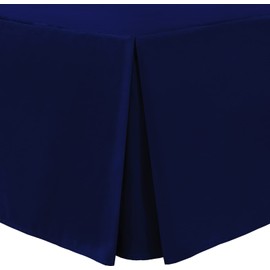 Linen Home Box Pleated Base Valance Sheet 4ft Small Double Bed Skirt Platform Valance Sheets Navy, Microfiber Soft Brushed Easy Care Non Iron (4ft Small Double, Navy)