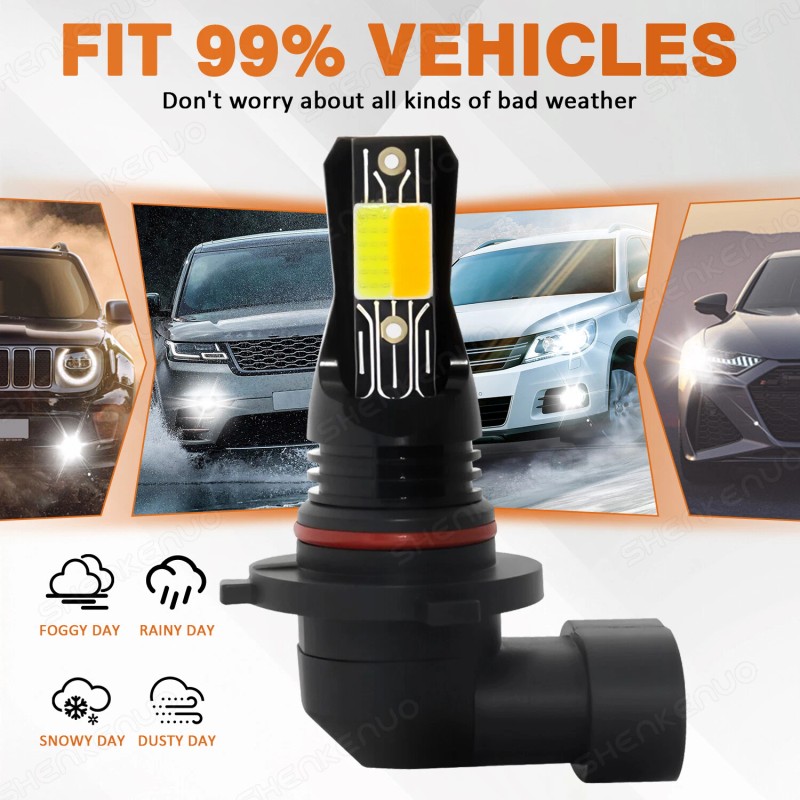 SHENKENUO Switchback 9005 HB3 LED Headlight Bulbs High Beam Dual