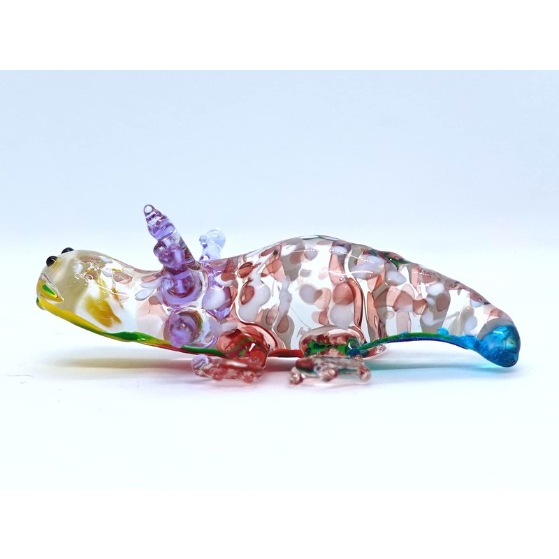 Sansukjai Axolotl Miniature Hand Blown Glass Art Figurines Animals Collectible