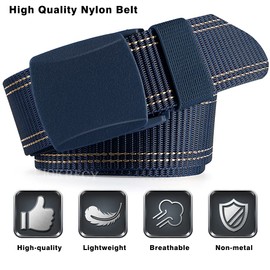EIOKBECY Nylon Work Belts, Casual Outdoor Plastic Belt for Men and Women, Adjustable Tactical Belts with Quick-Release Metal Buckle, Canvas Belt Length 130cm