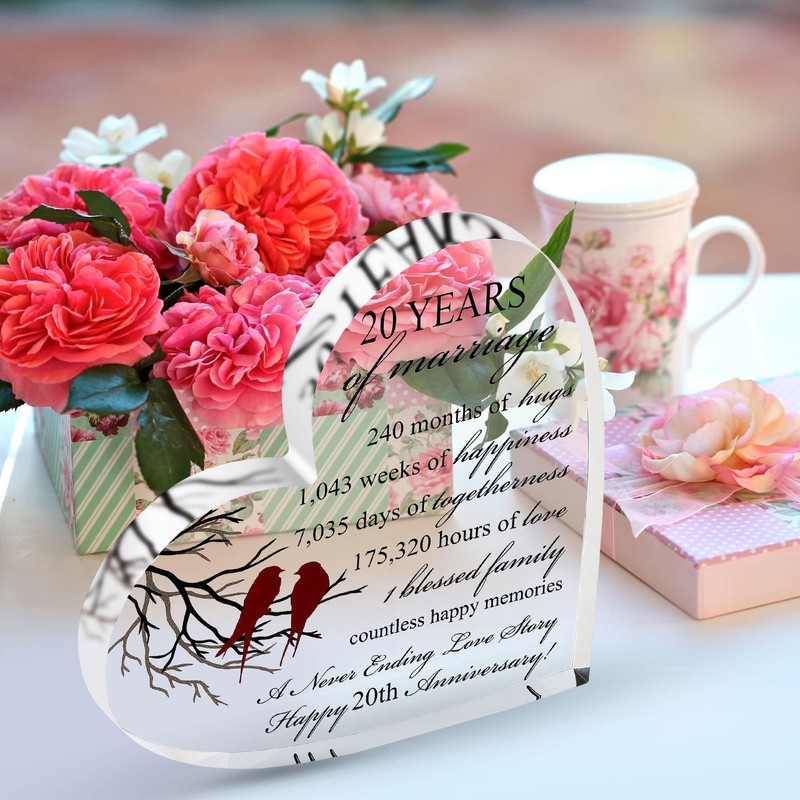 VELENTI 20th Wedding Anniversary Present for Him and Her -