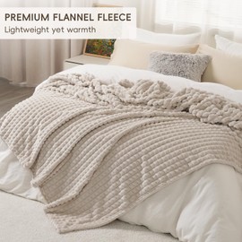 PHF 3D Clipped Fleece Blanket Twin Size for Bed-380GSM Super Soft Warm Blanket for Fall and Winter, No Pilling, No Shedding, Lightweight Decorative Fuzzy Plush Bedding for Couch, 66"x90", Oak