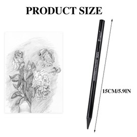 Butyeak Charcoal Pencils Set, Drawing Charcoal, Charcoal Pencils Set, Professional Sketching Pencils, Charcoal Black, Woodless Charcoal Pencils, Charcoal Pencils for Drawing, 3 Pieces (Soft + Medium +