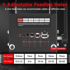Manual Wire Stripper Machine, Wire Stripping Machine with 6 Channels & 5 Blades for 0.12" to 0.67" Scrap Copper Wire, Drill Powered Hand Crank Wire Stripper Tool for DIY Cable Copper Wire Recycling