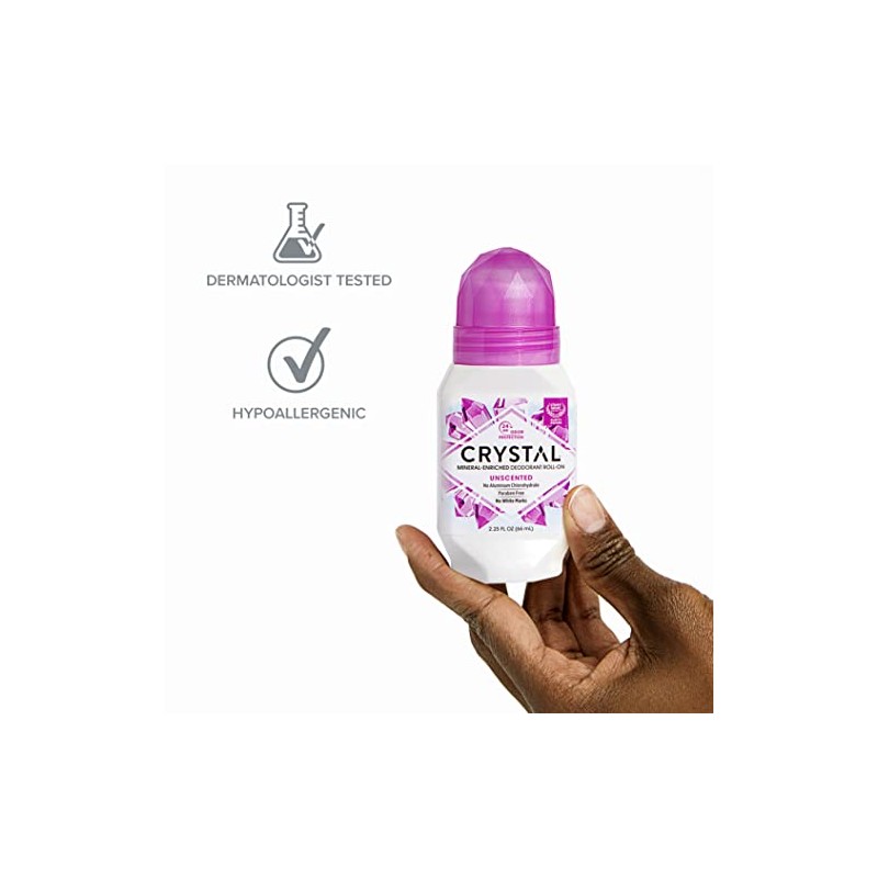 Crystal Desodorante corporal libre de fragancia y parabeno, hipoalegérnico, no