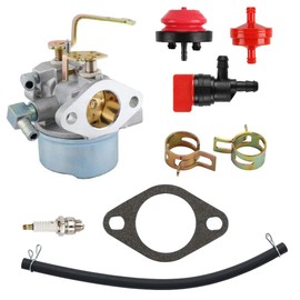 MDAIRC 640152 Carburetor for Tecumseh 640152A 640023 640051 640140 640260B HM80 HM90 HM100 8hp -10hp Tecumseh Engine Coleman PowerMate 5000 watt Generator Carb with Spark Plug kit