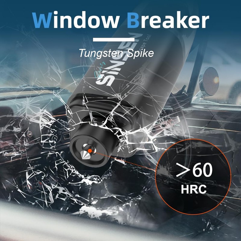 Car Window Breaker Seat Belt Cutter Tool, Emergency Safety Hammer