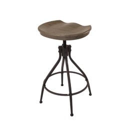 HomePop Maurice Backless Adjustable Stool, Charcoal