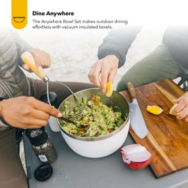 RTIC Anywhere Stainless Steel Bowl Set Of Two, Camping Bowls With Lids, Vacuum Insulated, Stackable Durable Outdoor Dinnerware, Non Slip, Dishwasher Safe, Dinner Outside, Campfires Travel, Deep Harbor