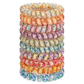 JessLab Espiral Pelo Lazos, 10pzas Surtido Sin Rastro, Lindo Plástico Espiral Cola de Caballo de Plástico, No-Daño Cabello Accesorio para Mujeres y Niñas