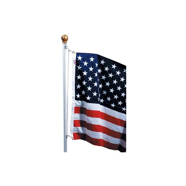 American Flag Kit - Printed Polycotton Flag 100% Made in the USA - 3' x 5' ft Flag with 18' ft Steel Pole - Sturdy, Durable and Patriotic - Great for Gardens and Homes – By Valley Forge Flag
