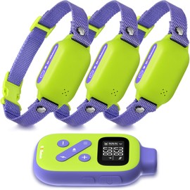 Bark Shock Collar with Remote, Automatic Dog Bark Collar, Bark Activated Dog Collar, 3300 Ft Range, Suit for 3 Dogs Training and Anti Bark, 100 Lv Safe Static and Auto Bark Mode
