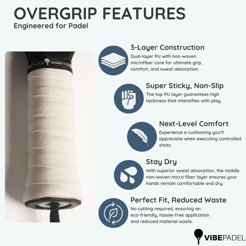 VIBEPADEL - Grip 'n' Rip Padel Overgrip - Non Slip