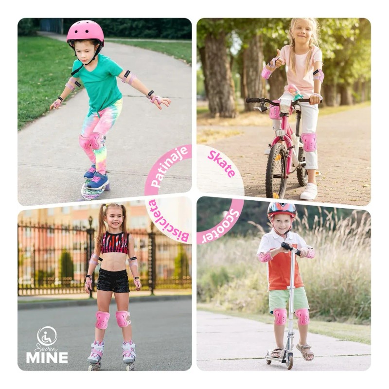 Set 6 Equipo De Protección Para Patinar, Bicicleta Patineta Azul