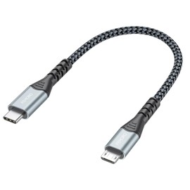 FEMORO USB C to Micro USB Cable 6 Inch Short, 480Mbps Data Transfer & 12W Charging USB-C Type C to Micro USB Cable Adapter OTG Cord Braided for MicroUSB Devices