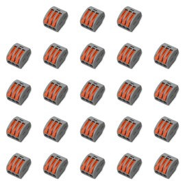 Croixx Compact Splice Connector, Connector Terminal, Wire, Wiring, Connection, Plug Connector (Choose from 2 Types), One-Touch Connector, For 2 Holes, Plug In Connector (PCT-213 / Set of 23)