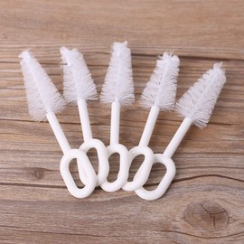 5 Pcs White Pacifier Cleaning Set,Nipple Cleaner Nipples Brush Cleaning Tools Professional Bristle High Density Pacifier Soother Accessories,Bottle-Feeding Bottle Brushes