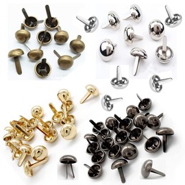 Wanfoou Bag Feet, Pack of 120 Bags Rivets Leather Rivets Cone Studs Round Rivets Feet Pocket Feet Mushroom Spike Rivets for Leatherwork DIY Bags Leather Clothing Shoes 4 Colours