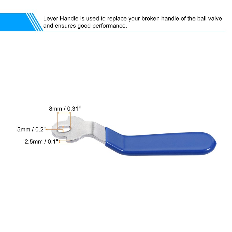 sourcing map Lever Handle Iron Chrome Plated Replacement 180 Degree