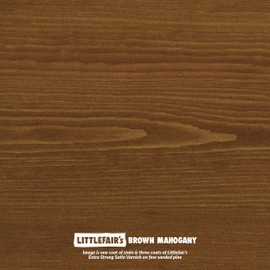 Littlefair's Wood Stain Water Based - 16.9oz/500ml - Indoor Furniture Stain Light & Dark Finishes - Special Non Toxic & Eco Friendly Formula - Wood Stain for Crafts - Color: Brown Mahogany