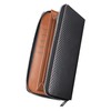 Modiko Men's Long Wallet, Large Capacity, Carbon Leather, YKK Leather,