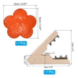 PATIKIL Rose Stem Leaf Thorn Stripper, 2Pcs/1Set Rose Thorn Stripper Remover Tool Leaf Stripping Tool for Gardening Flower Pruning, Brown, Orange
