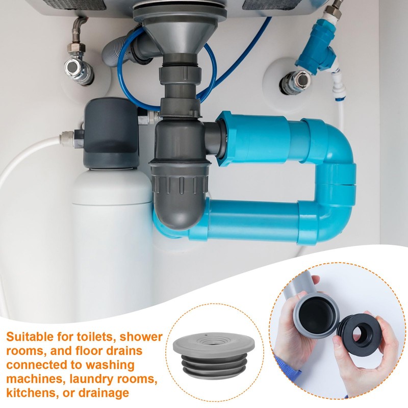uxcell Drain Pipe Seal Ring, Silicone Ring Washing Machine Sealing