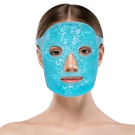 ACWOO Ice Mask Face, Ice Eye Mask Reduce Face Swelling, Dark Circles, Gel Beads Hot Heat Cold Compress Pack, Face Spa for Pressure, Headaches, Skin Care (Blue)