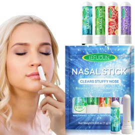 Natural Essential Oil Nasal Inhaler Stick – Menthol Nasal Congestion Relief, Refreshing Daily Use, Healthcare Aid for Men & Women – 1/2 Sets