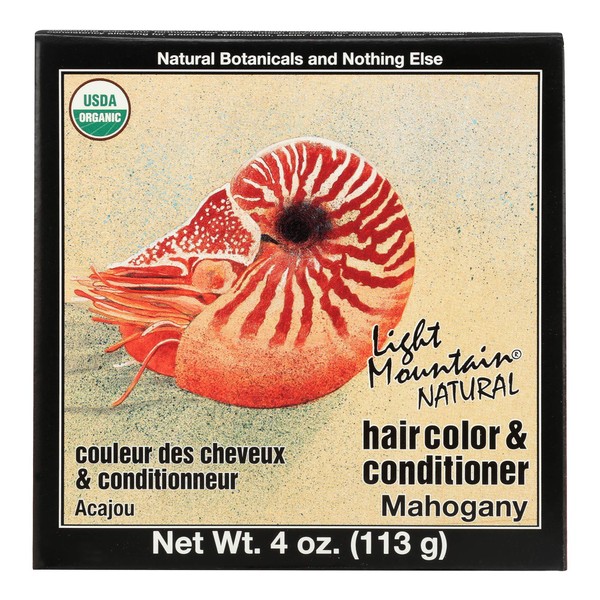 Light Mountain Natural Hair Color & Conditioner, Mahogany, 4 oz (113 g) (Pack of 3)
