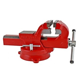 Yost Vises ADI-5 Heavy Duty Vise | 130,000 PSI Tensile Strength Austempered Ductile Iron Bench Vise | 5.5 Inch Jaw Width with a 360 Degrees Interlocking Swivel Base and 2 Lockdowns | Red