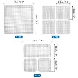 uxcell 10Pcs Window Screen Repair Kit, 3 Styles Fiberglass Screen Patches Mesh Replacement Self Adhesive Patch for Door Windows Holes Repairing, Grey