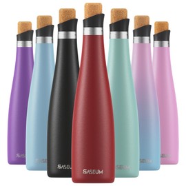 SASEUM Wine Bottle, 32 oz Insulated Stainless Steel Water Bottle and Wine Decanter with Vacuum Sealed Lid - Red 32 oz (1000ml)