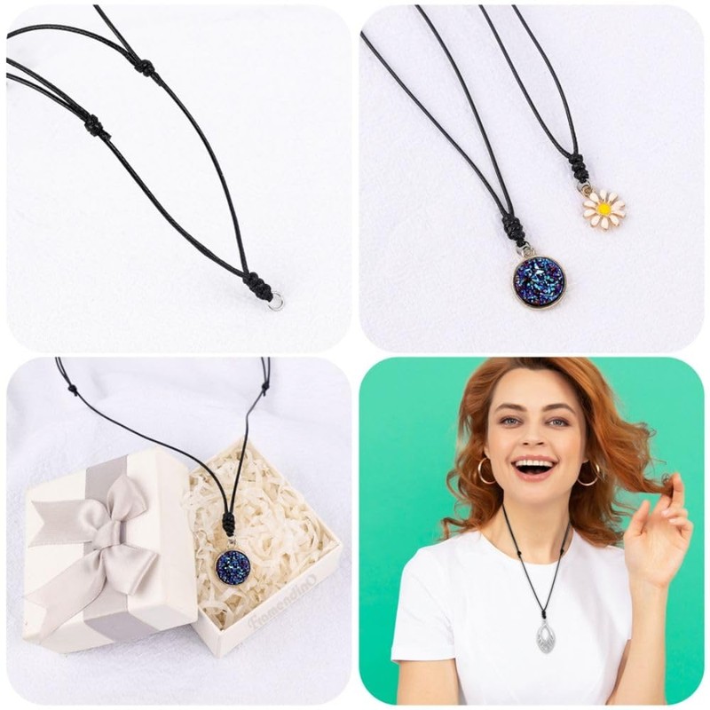 Framendino, 5 Pack Adjustable Necklace Cord for Pendants Rope with