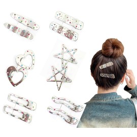 Wenlly 12pc Silver Wave Dot Hair Clips, Basic Versatile Barrettes, Sweet Hair Shattered Pins, Hair Accessories